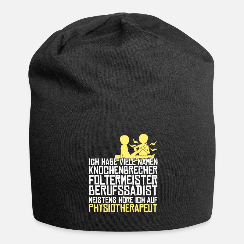 Physio Spruch Witz Physiotherapeut - Jersey-Beanie - Schwarz