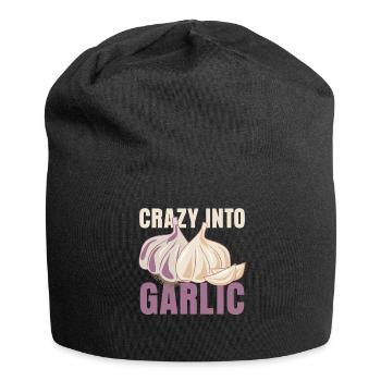 Knoblauch Garlic Crazy Knoblauchzehen - Jersey-Beanie - Schwarz - Vorne