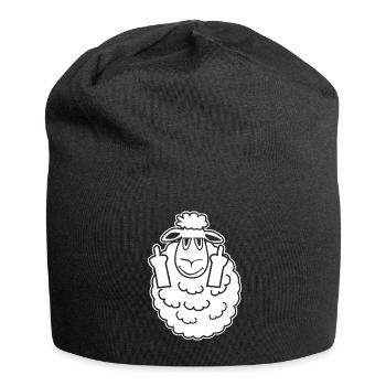 Sheep Sheep Middle Finger Sheep - Jersey Beanie - black - Front