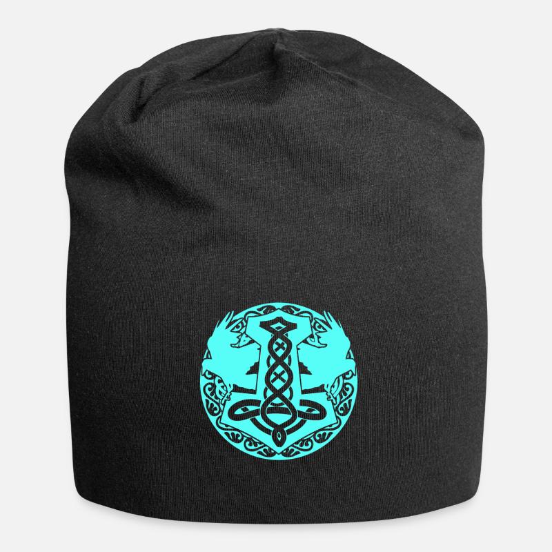 Ravens Viking Crows Jewelry Raven - Jersey Beanie - black