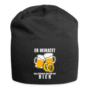 Junggesellenabschied Bier Trauzeuge - Jersey-Beanie - Schwarz - Vorne