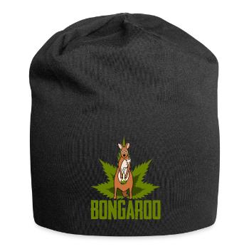 Kangaroo with hemp hookah Kangaroos - Jersey Beanie - black - Front