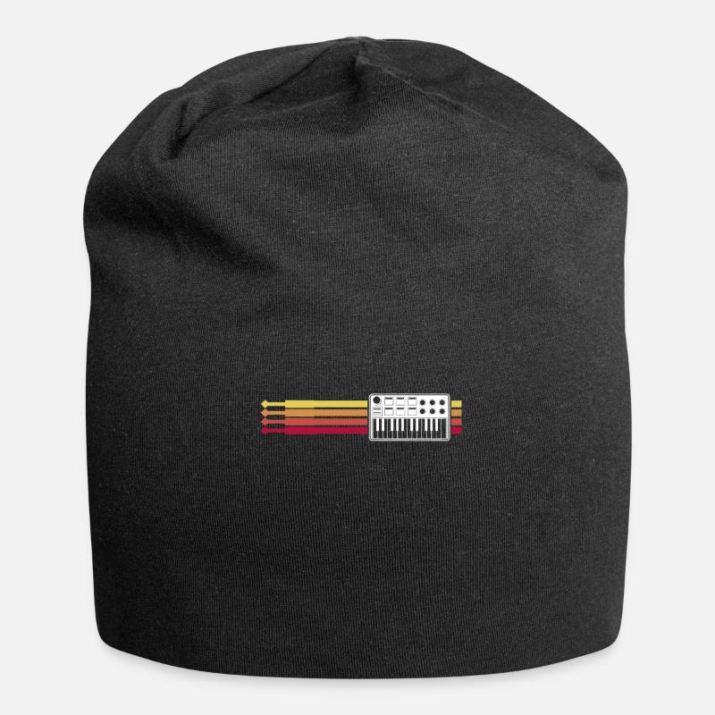 Synthesizer Retro Modular Synthesizers - Jersey-Beanie - Schwarz