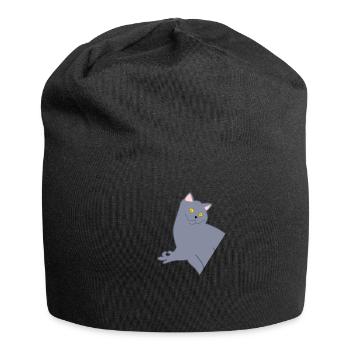 Watched game with cat Looked in - Jersey Beanie - black - Front