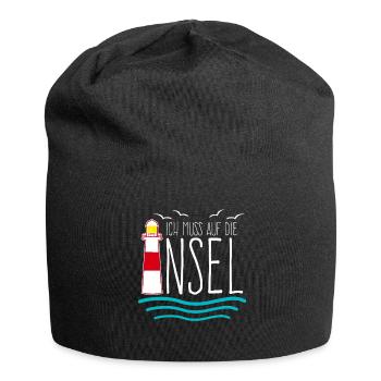 Helgoland Norderney Amrum Usedom Rügen - Jersey-Beanie - Schwarz - Vorne
