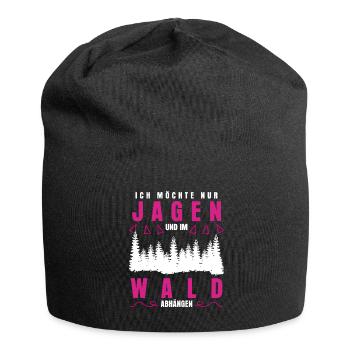 Jägerin Jagd Jagen Keiler Jäger - Jersey-Beanie - Schwarz - Vorne