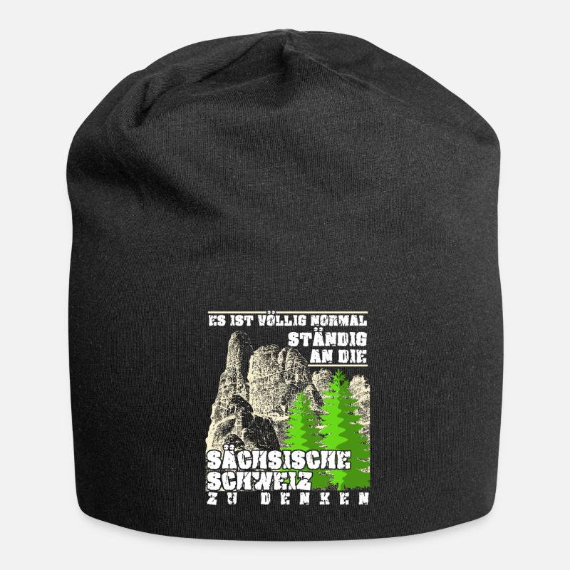 Elbsandsteingebirge Sächsische Schweiz - Jersey-Beanie - Schwarz