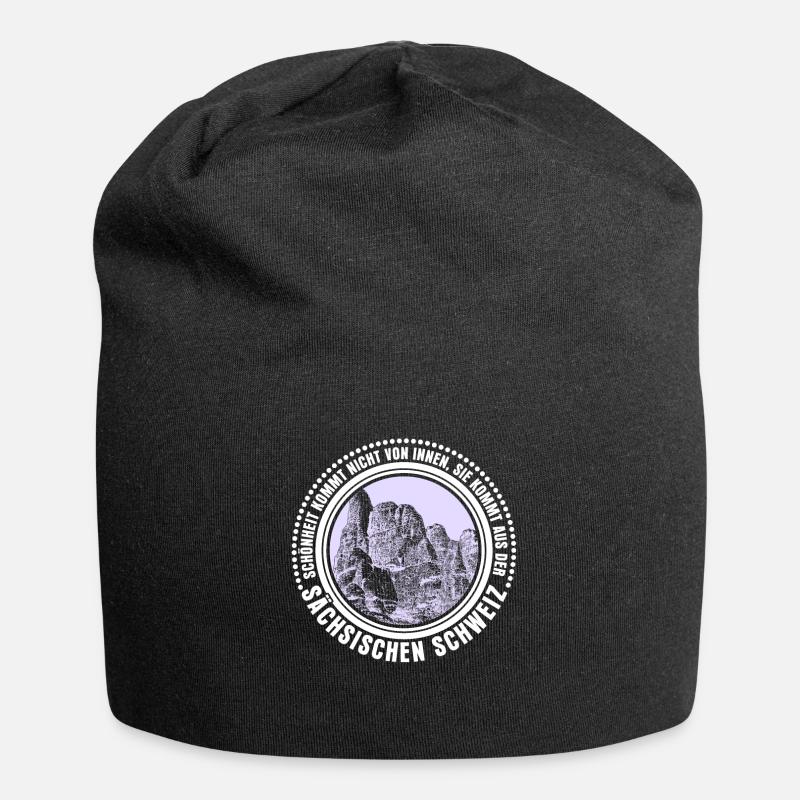 Sächsische Schweiz Wandern Klettern - Jersey-Beanie - Schwarz