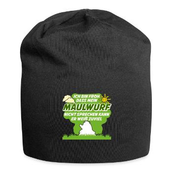 Maulwurf Mole Maulwürfe Maulwurfshügel - Jersey-Beanie - Schwarz - Vorne