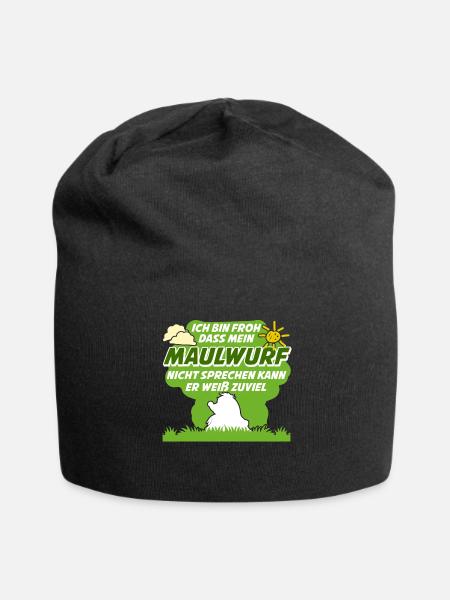 Maulwurf Mole Maulwürfe Maulwurfshügel - Jersey-Beanie - Schwarz