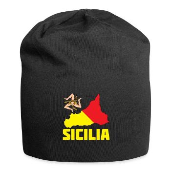 Sizilien Flagge Wappen Sicilia - Jersey-Beanie - Schwarz - Vorne