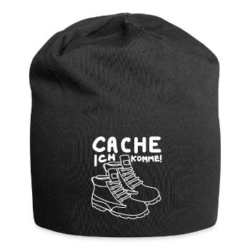 Geocacher Witz Cache Spruch Geocache - Jersey-Beanie - Schwarz - Vorne