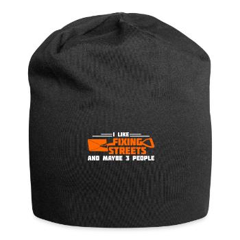 Straßenwärter Straßenbauer Straßenbau - Jersey-Beanie - Schwarz - Vorne