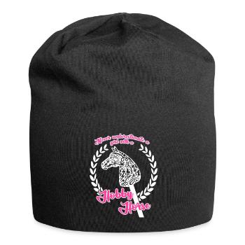 Hobby Horse Girl Reiten Hobbyhorse - Jersey-Beanie - Schwarz - Vorne