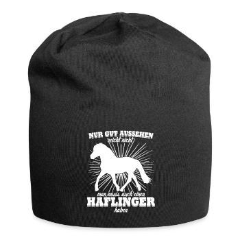 Haflinger Pferd Haflingers - Jersey-Beanie - Schwarz - Vorne