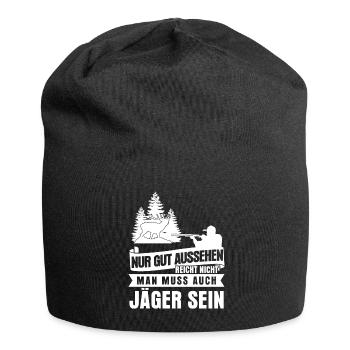 Jägerin Jäger Jagdschein Jagd Jagen - Jersey-Beanie - Schwarz - Vorne
