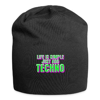 Raver Techno Trance Rave Hardtekk - Jersey-Beanie - Schwarz - Vorne