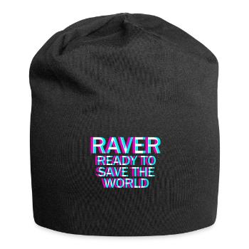 Raver Techno Rave Hardtekk - Bonnet en jersey - noir - Devant