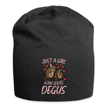 Degu Herz Degus - Jersey-Beanie - Schwarz - Vorne