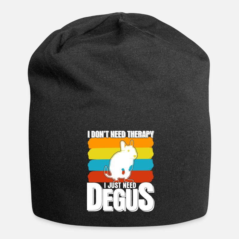 Degu Therapy Degus - Jersey-Beanie - Schwarz