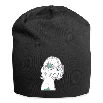 Manga Girl Anime - Jersey Beanie - black - Front