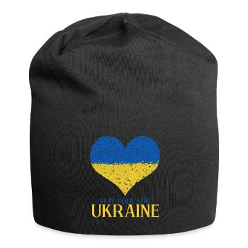 Ukraine Cœur Ukrainiens Drapeau ukrainien - Bonnet en jersey - noir - Devant