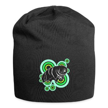 Tardigrade Retro Bärtierchen Wasserbär - Jersey-Beanie - Schwarz - Vorne