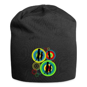 Meerkat Pictures Retro Meerkats - Jersey Beanie - black - Front