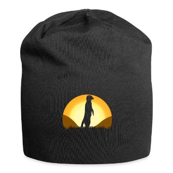 Meerkat Sunset Meerkats - Jersey Beanie - black - Front