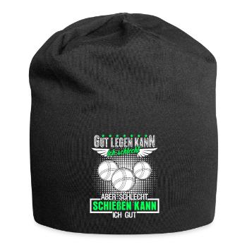 Boule Boccia Boulekugeln Spruch Petanque - Jersey-Beanie - Schwarz - Vorne