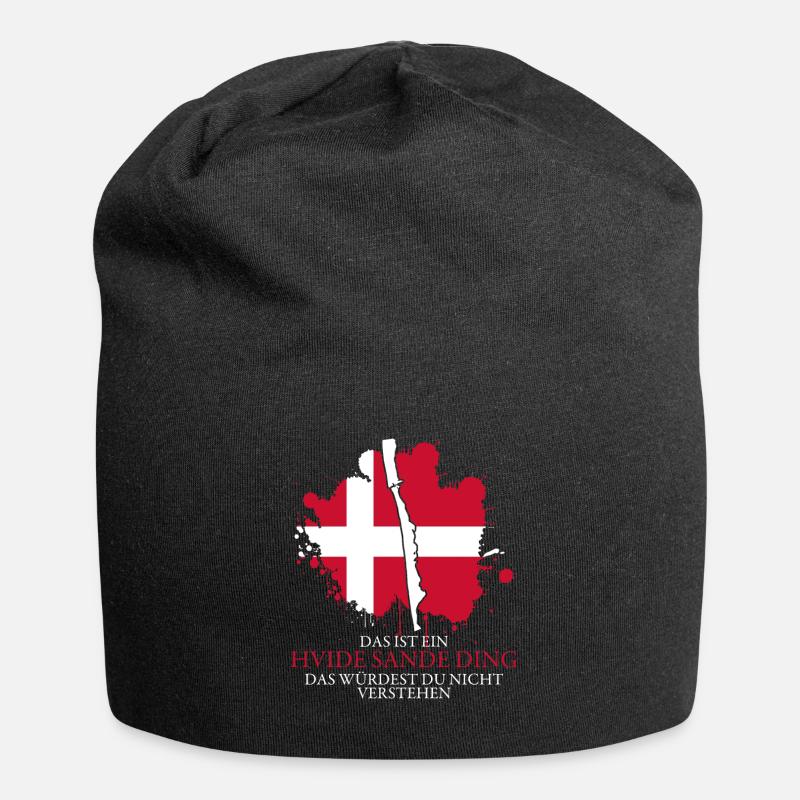 Hvide Sande Ringkøbing Fjord Dänemark - Jersey-Beanie - Schwarz