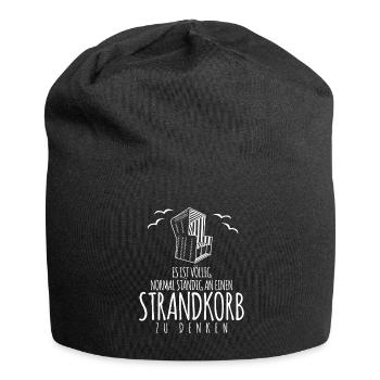 Strandkorb Nordsee Ostsee Strandkörbe - Jersey-Beanie - Schwarz - Vorne