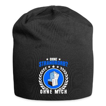 Strandkorb Ostsee Nordsee Strandkörbe - Jersey-Beanie - Schwarz - Vorne
