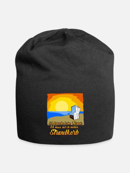 Strandkorb Ostsee Nordsee Strandkörbe - Jersey-Beanie - Schwarz