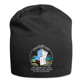 Strandkorb Ostsee Nordsee Witz Urlaub - Jersey-Beanie - Schwarz - Vorne