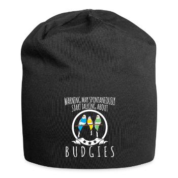 Wellensittiche Witz mit Wellensittich - Jersey-Beanie - Schwarz - Vorne
