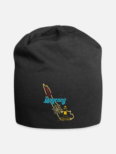 Langeoog - Jersey-Beanie - Schwarz
