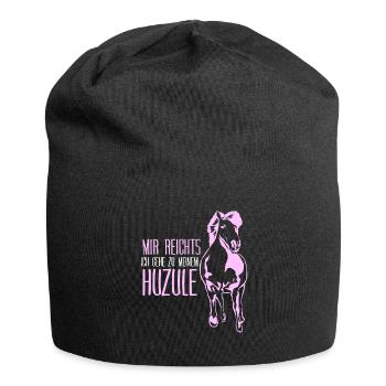 Huzule Spruch mit Pferd - Jersey-Beanie - Schwarz - Vorne