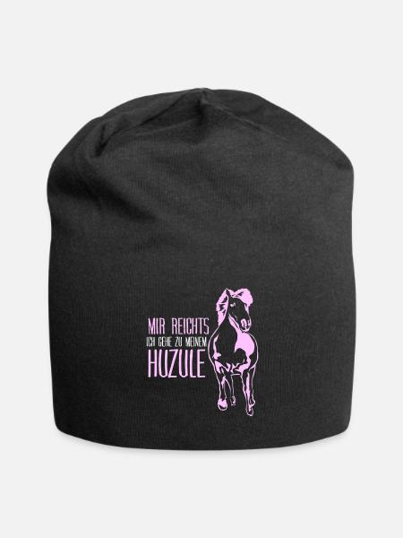 Huzule Spruch mit Pferd - Jersey-Beanie - Schwarz