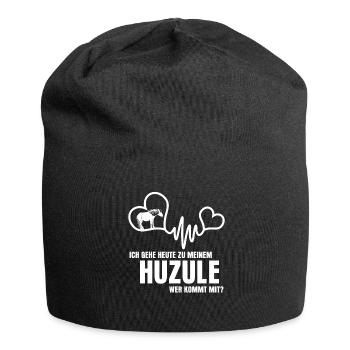 Huzule Reiter Pferd - Jersey-Beanie - Schwarz - Vorne