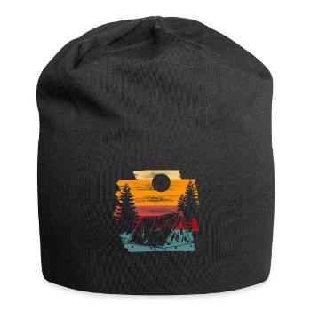 Outdoor Wandern Retro Wald Camping - Jersey-Beanie - Schwarz - Vorne