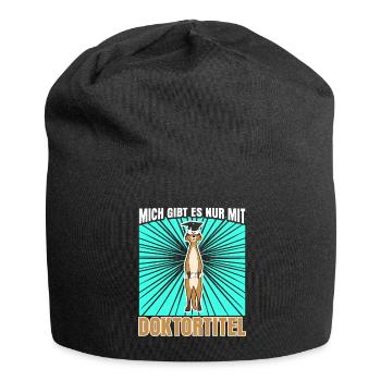 Doktortitel Erdmännchen Doktorarbeit - Jersey-Beanie - Schwarz - Vorne