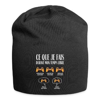 Ce que je fais durant mon temps libre Jeux vidéo - Bonnet en jersey - noir - Devant