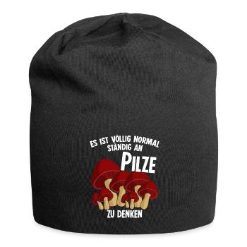 Pilzsammler Pilz Pilze Pilzsucher - Jersey-Beanie - Schwarz - Vorne