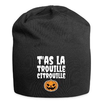 T'as la trouille citrouille - Bonnet en jersey - noir - Devant