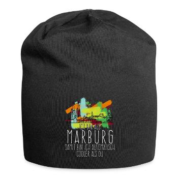 Marburg Sprüche Marburger - Jersey-Beanie - Schwarz - Vorne