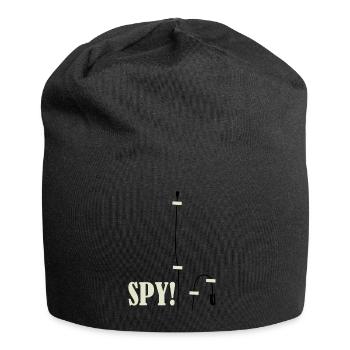 Abhörgerät Spionage Spion Mikofon - Jersey-Beanie - Schwarz - Vorne