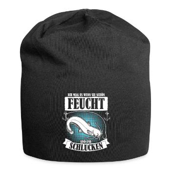 Waller Angler Fisch Angeln Fischer - Jersey-Beanie - Schwarz - Vorne