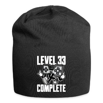 Level 33 Complete Geburtstagsgeschenk 33 Jahre - Jersey-Beanie - Schwarz - Vorne