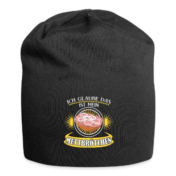 Mettigel Mettbrötchen Hackfleisch Mett - Jersey-Beanie - Schwarz - Vorne